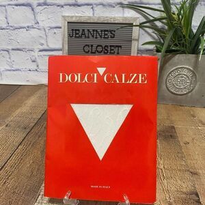 DOLCI CALZE FINE ITALIAN TIGHTS (S) pantyhose white printed